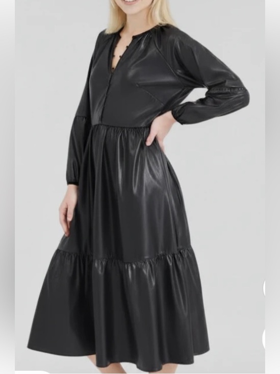 Chico's Dresses & Skirts - Chicos Pleather Tiered Midi Dress